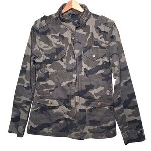 Endless Love Camo Jacket Women M Woodland Camouflage Utility Military Cargo Zip